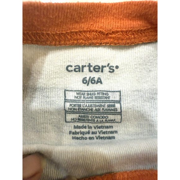 Carter's Shirt Youth 6 Black White Striped Ghost BOO Halloween Long Sleeve Top - Picture 2 of 4